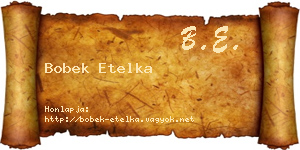 Bobek Etelka névjegykártya